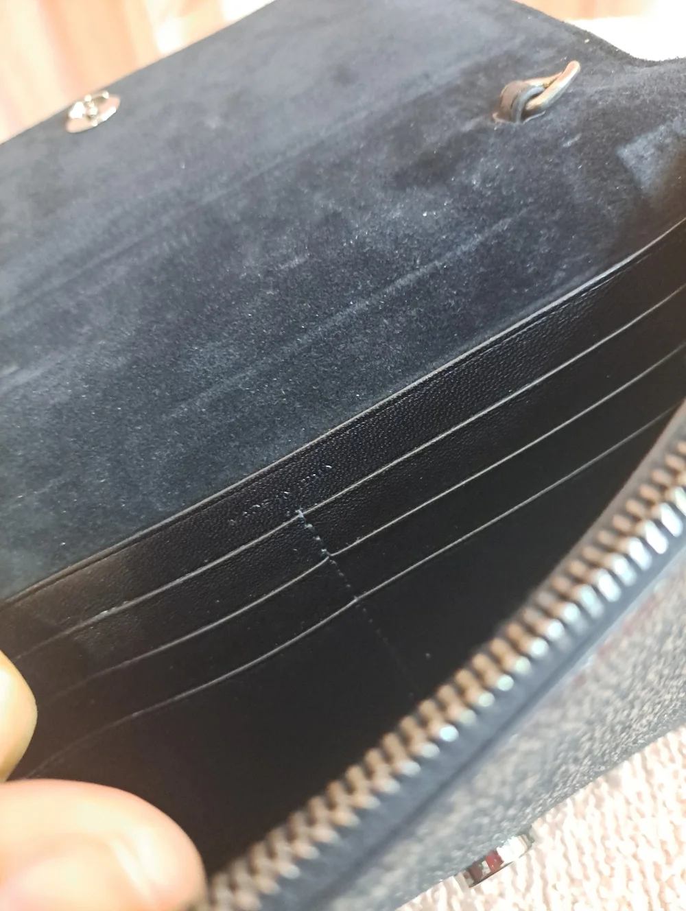 Yves Saint Laurent Silver Metallic Tassel Wallet Clutch - Picture 7 of 11